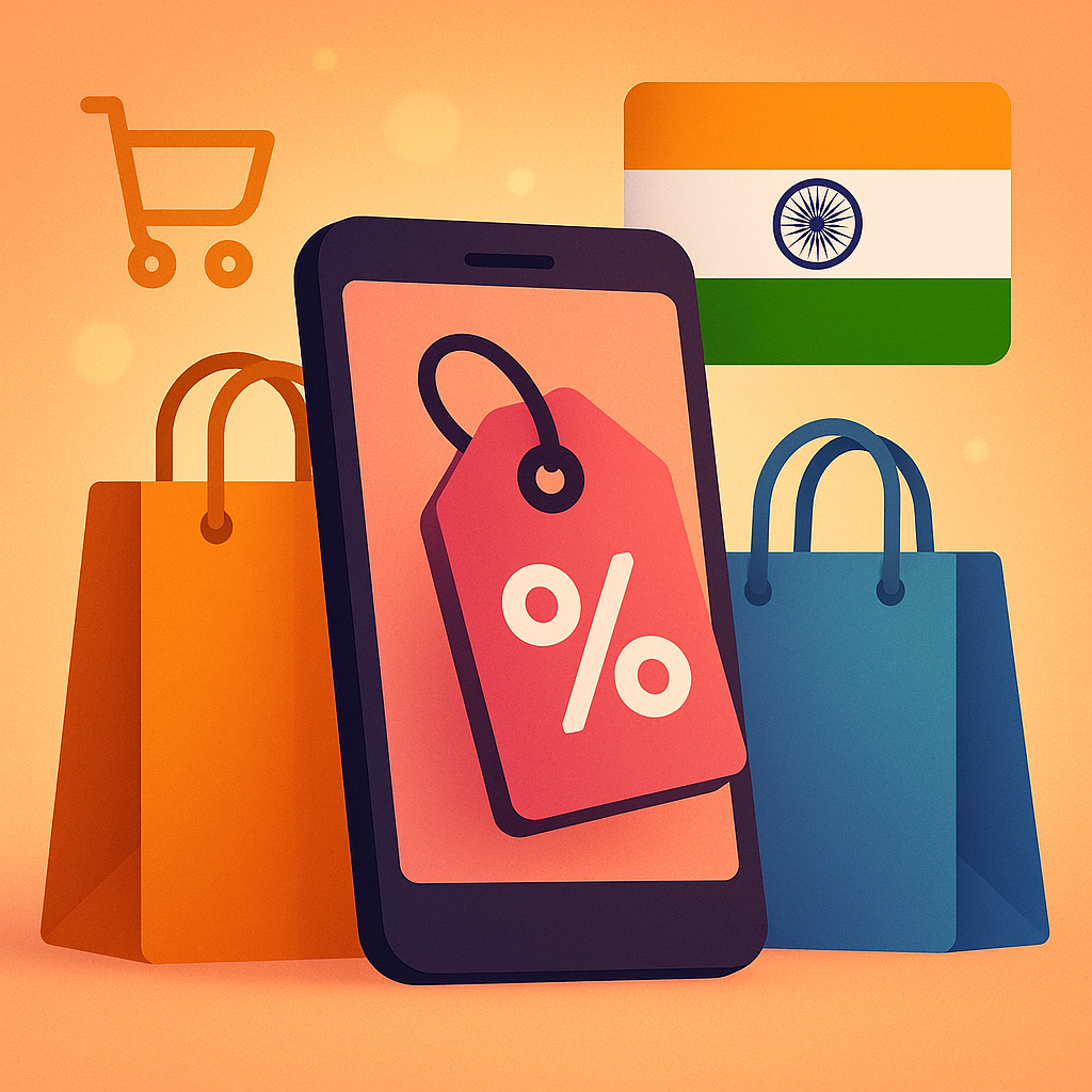 Black Friday India deals tracker thumbnail with smartphone sale tag and shopping icons