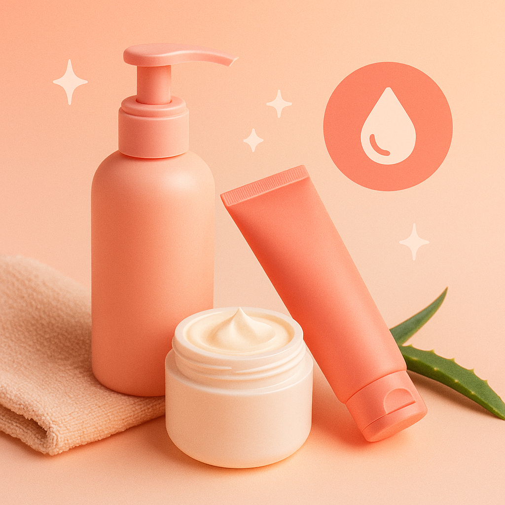 Nykaa Pink Friday Sale skincare deals thumbnail featuring pastel pink skincare bottles and cream jar on soft gradient background